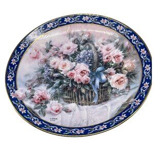 Lena Liu's Basket Bouquets "Roses" Collector's Plate 1992 8299E floral READ